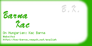 barna kac business card